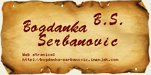 Bogdanka Šerbanović vizit kartica